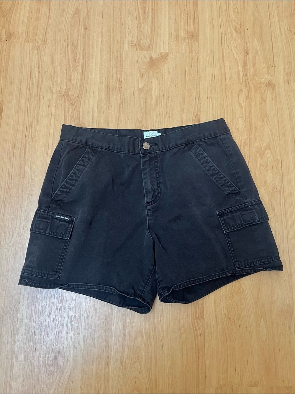 Y2K Vintage Calvin Klein High Waist Black Cargo Shorts